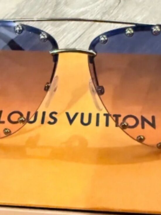 Louis Vuitton Rimless Studded Aviator Gradient Orange Lens Metal Frame Sunglasse main image 2